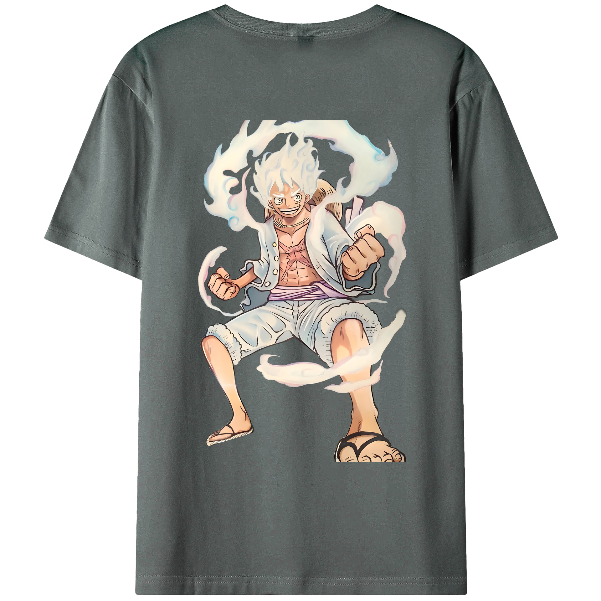 ワンピース モンキー・D・ルフィ ONE PIECE Monkey D. Luffy 綿100％ メンズ半袖Tシャツ（バックプリント） 通気性